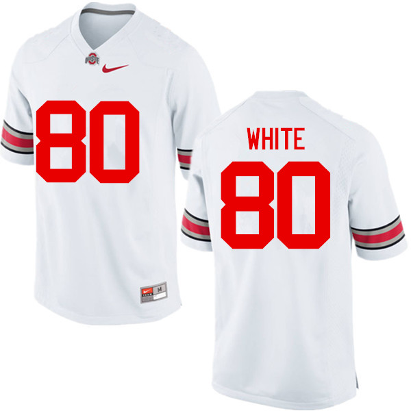 Men Ohio State Buckeyes #80 Brendon White College Football Jerseys Game-White
